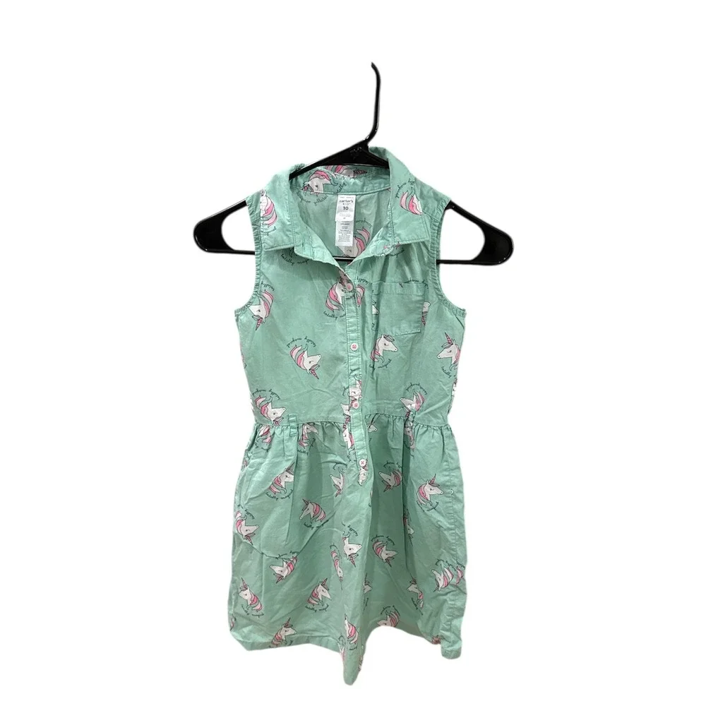 Girls Unicorn Rainbow Dress Bundle‎ 5 Pieces Size 10 12 Carter's Old Navy Etc